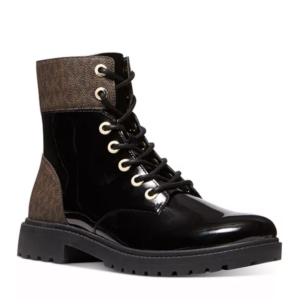 MICHAEL KORS  Alistair Women's Lace-Up Lug Sole Combat Boots Sz 7, 7.5 AUTHENTIC